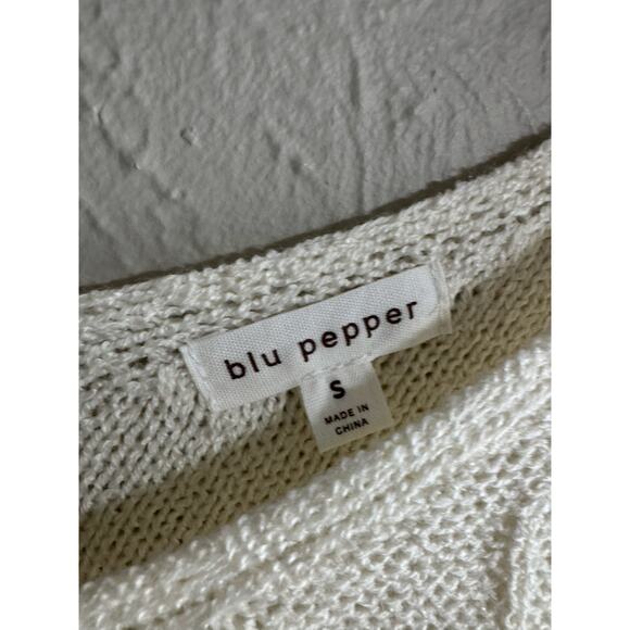 blu pepper ivory cream sleeveless sweater size small - Picture 3 of 4